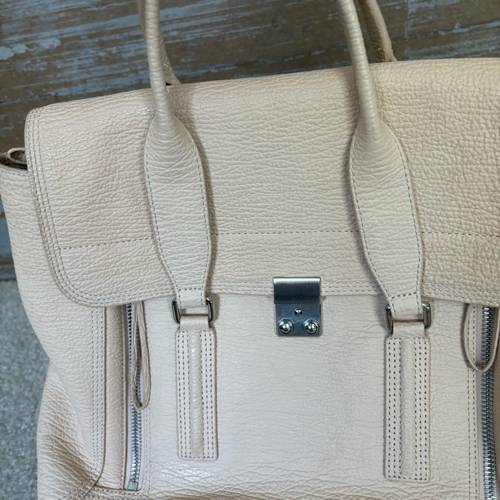 3.1 Phillip Lim Pashil Leather Satchel Crossbody Bag Tan Preppy Boho Light Tan - Picture 5 of 10